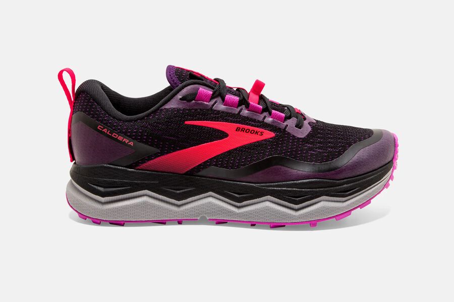 Brooks Caldera 5 Trail Running Shoes - Womens - Black/Red - FQ9048135